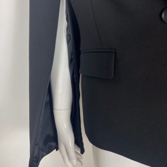 BCBGMAXAZRIA Women's Maxwell Blazer Slit/Zipper Sleeve M Black Pockets - Picture 2 of 5